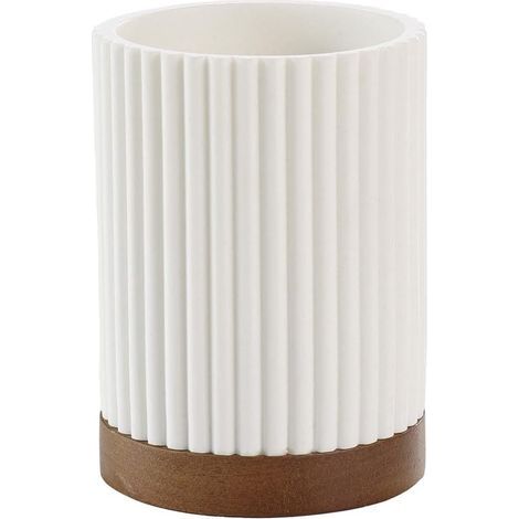 1 - Gobelet - Accessoire Salle De Bain - Résistant Humidité Et Chocs - Pour Routine Quotidienne - Blanc - 8x10,8cm (1/3)