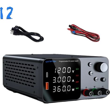 Alimentatore da laboratorio, tensione regolabile, corrente di uscita elevata, TPS1203 120V 3A (1/2)