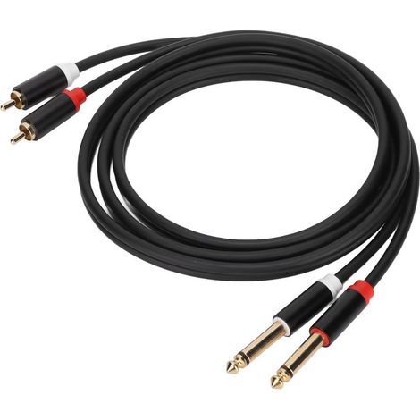 Câble Audio 2 RCA vers 2 Jack 6.35mm TS - 1.5m - Câble de Liaison Stéréo Haute Qualité (1/5)