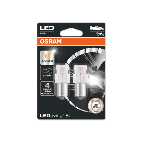 2x Ampoules LEDriving SL P21W ORANGE LED 7506DYP-02B OSRAM (1/3)