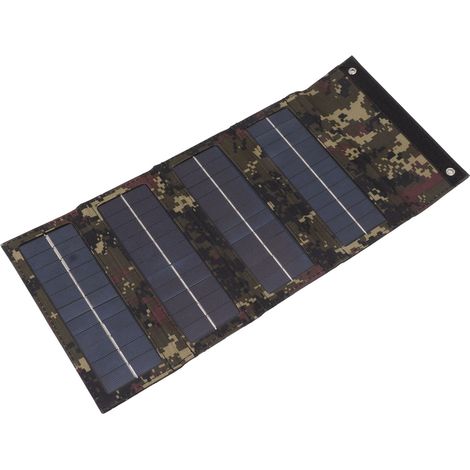 Faltbare 40-W-Solarladetasche mit 4 monokristallinen Paneelen für Camping, Wandern und Notfälle – Tarnmuster (1/5)