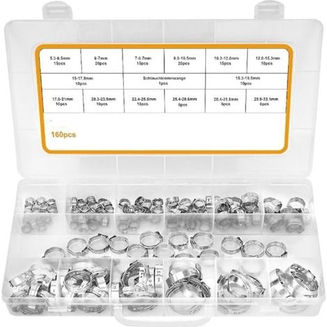 Colliers de serrage 160pcs 304 avec Colliers de serrage 160pcs (1/5)