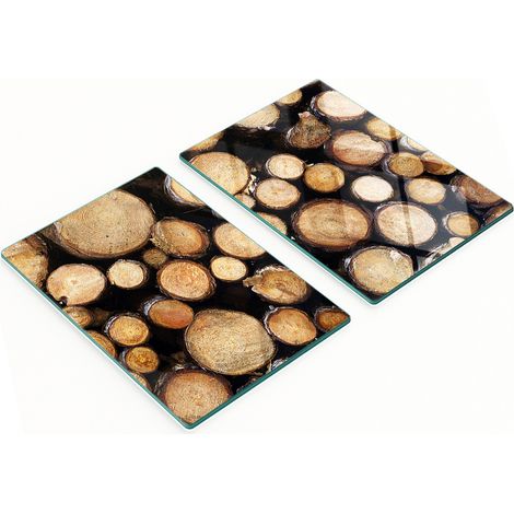 Tablas decorativas de vidrio para servir aperitivos con forma de tronco, 2x40x52 cm