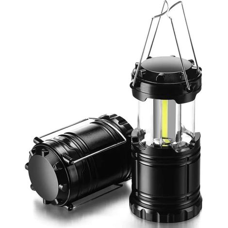 Ultrahelle LED-Laterne – Tragbare Campinglampe, leistungsstarke Beleuchtung für Wanderungen, Stromausfälle und Notfälle (Schwarz) (1/4)