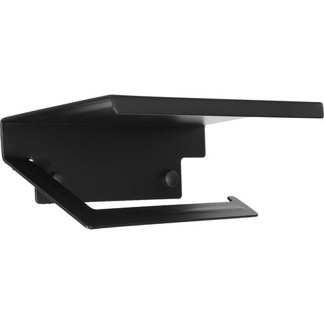 Dérouleur papier toilette aluminium noir mural avec étagère (1/5)