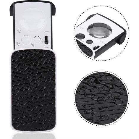 Loupe optique 30x / 60x / 90x pour bijoux, outil de bijoutier, loupe lumineuse LED (noire) (1/5)