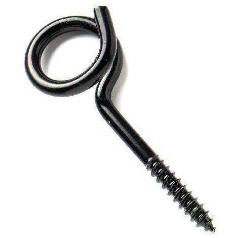 Bulk Hardware BH00287 Paquet de 2 Crochets a visser queue de cochon 130 mm Verni Noir