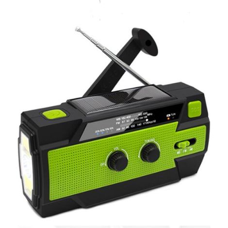 Radio Solaire,Zhongkaifa Radio Dynamo AM/FM Rechargeable, étanche, Lampe Dynamo LED pour randonnée, Camping, extérieur, Urgence