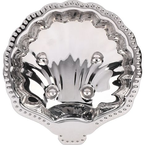 Plat de service en métal, acier inoxydable 304, forme coquillage vintage, porte-bijoux pour fruits secs, noix et amuse-gueules (1/5)