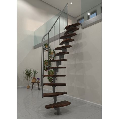 Minka Raumspartreppe Monte Carlo 35 - 293,8cm Geschosshöhe Walnuss Grau