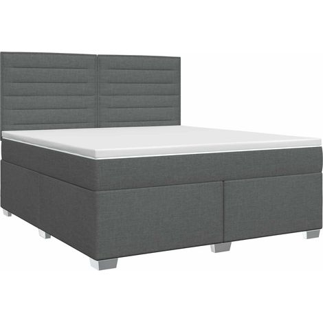 Maison Exclusive - Letto box spring con materasso Grigio Scuro 140 x 200 cm (1/5)