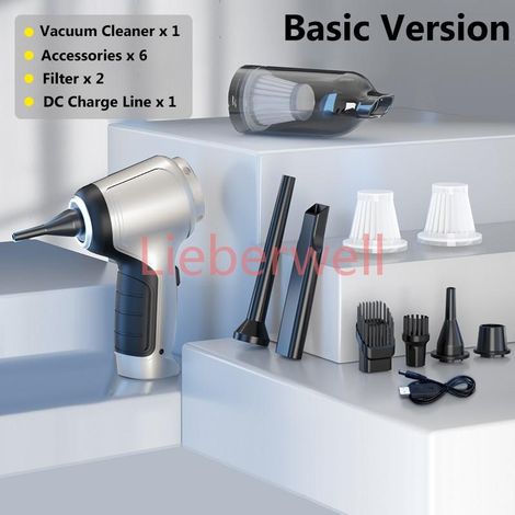 Aspirateur de voiture sans fil forte aspiration portable humide sec aspirateur automatique maison et voiture double usage Mini aspirateur appareil ménager,basic 2HEPA