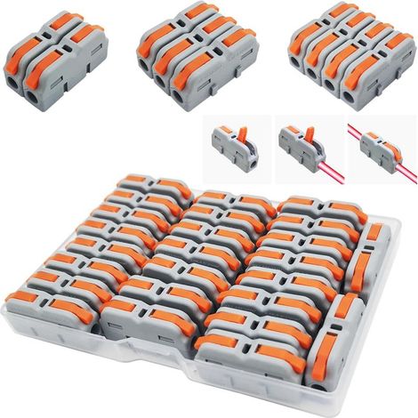 Connecteur Electrique, SPL-1M Borne de Connexion électrique, Mini Bornier Electrique, Levier-Ecrou Fil Connecteur, Peut être Librement Combiné (25 pièces) (1/5)