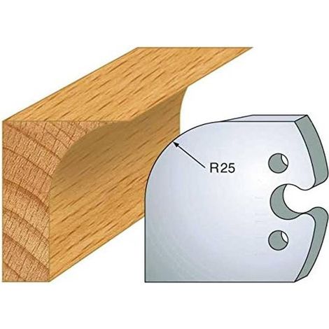 Jeu de 2 Fers Profilés Acier HT 50 x 5,5 mm - N°218 Congé rayon 25 mm - Outil de menuiserie - Diamwood