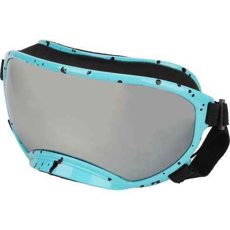 Lunettes de soleil pour chien, verres en polycarbonate, coupe-vent, protection UV, style tendance, avec sangle ajustable et verres argentés. (1/5)