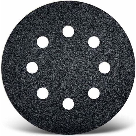 Black Disques abrasifs auto-agrippants, 125 mm, 8 trous, p. Ponceuses excentriques, Carbure de silicium (Lot de 100) G120 (1/3)