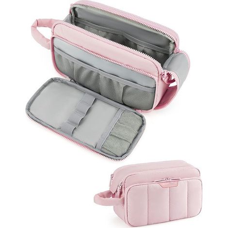 Trousse de toilette voyage portable, pochette rangement pour cosmétiques moelleuse (1/5)