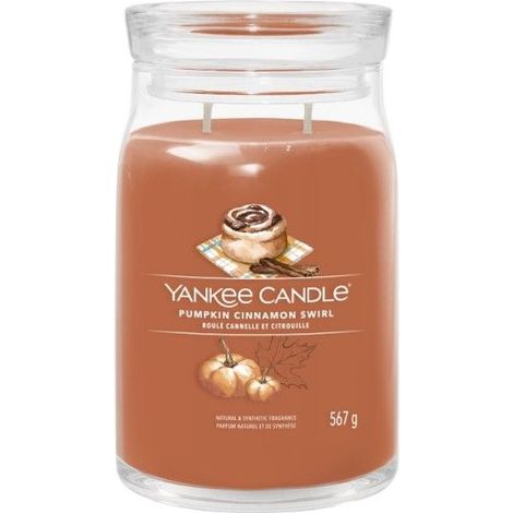 Candela profumata alla zucca e cannella - Yankee Candle Signature - Grande candela con due stoppini - Novità 2024
