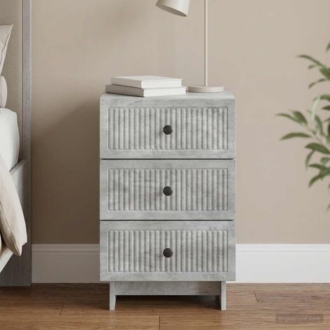 vidaXL Bedside Cabinet Concrete Grey 43 x 41 x 66.5 cm Engineered Wood (1/5)