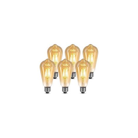 Ampoule LED E27 - blanc chaud 2500 K, 470 lm - 4,8 W équivalent à 40 W LED E27 ST64, décorative dimmable - lot de 6 [classe énergétique F] (1/4)