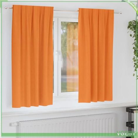 4107509 Rideaux occultants avec anneaux 2 pcs Orange 175 x 140 cm (1/5)
