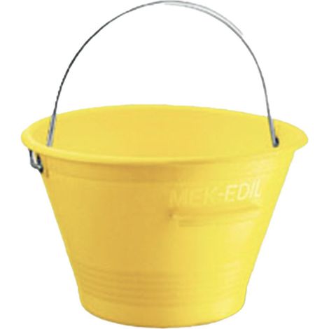 SECCHIO MURATORE GIALLO PLASTICA 14L MANIGLIA LATERALE Ø36cm MASTELLA CALDARELLA