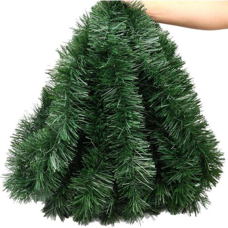Guirlande De Noël - Guirlande Artificielle Verte Sans Lumière - Pour Décoration Intérieure Extérieure Arbre De Noël Mariage Jardin - 2 M (1/5)