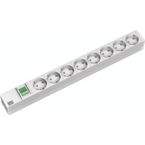 [NEUWERTIG] B-Ware BACHMANN 333.416 19" 1HE Steckdosenleiste 8xSchuko 230V 16A Aluminium grau (1/2)