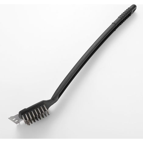 Spazzola per la pulizia del barbecue 2 in 1 - Funzione raschietto, spatola e spazzola a setole rigide - 44x6,5 cm