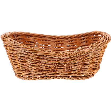 Aufbewahrungskorb für Kleinigkeiten, Schreibtischkorb, Obstkorb, Brotkorb-19X13CM-Light Brown (1/4)