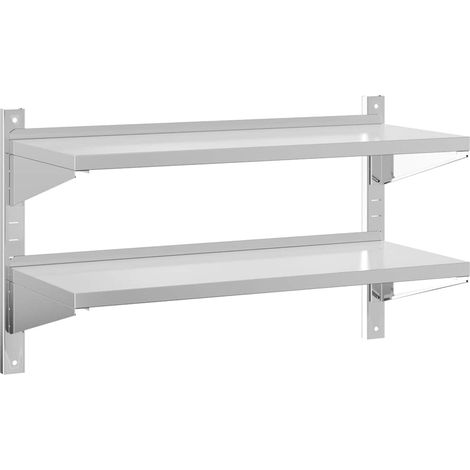 Maison Exclusive - Wandregal mit 2 Böden 100x40x60 cm Silbern Ede