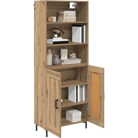 Armoire en Chêne Massif Artisanale - 69,5 x 34 x 180 cm, Placard de Rangement Haut et Élégant pour Chambre (1/5)
