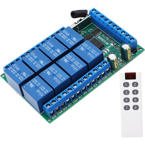 Module de télécommande multifonctionnelle 8 canaux 433,92 MHz, portée 100 m, codage fixe, 5 V (1/5)