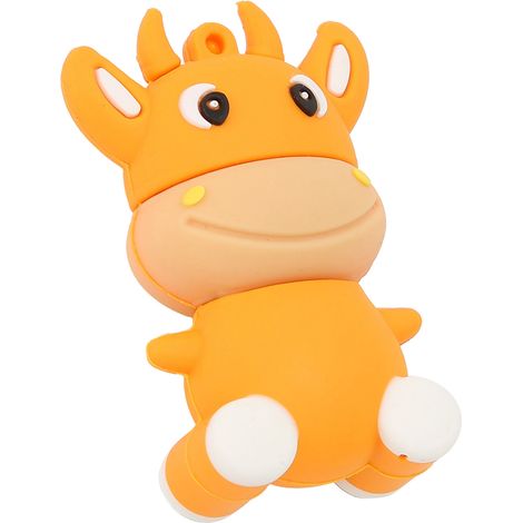 Clé USB 3D en Forme de Veau Orange 64 Go - Compatible avec Windows, Mac, Linux
