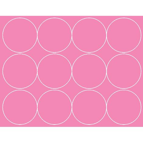 Adesivi circolari da 12 cm, pois, 12 pezzi, rosa opaco