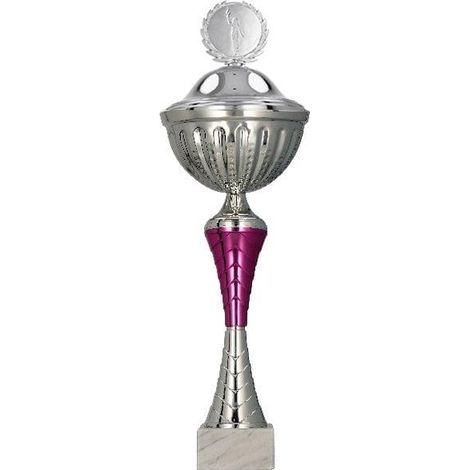 Victoria Eleganter Becher aus versilbertem Metall in Lila mit Deckel