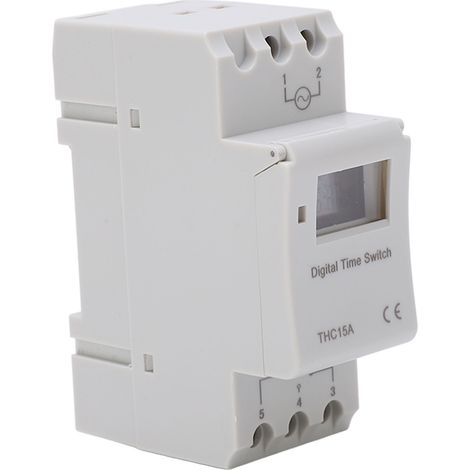 Minuterie numérique programmable hebdomadaire avec écran LCD, relais temporisé AC220‑240V 16A THC15A (1/5)