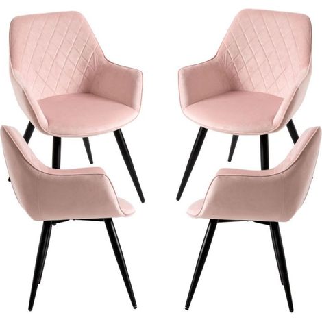 Packs Sillas Comedor - Pack 4 Sillas Kres Terciopelo - Rosa (1/5)