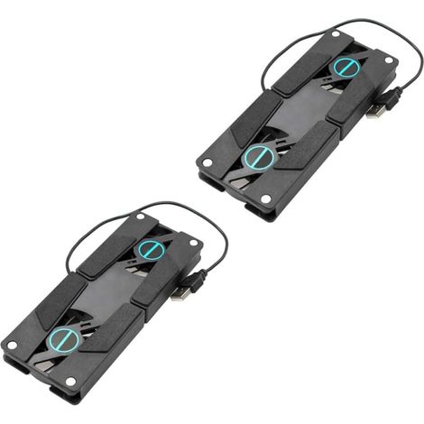 Support USB Pliable Ordinateur Portable Ventilé pour Double Ventilateur Refroidisseur D'ordinateur Portable Noir en Abs Plus Frais (1/5)