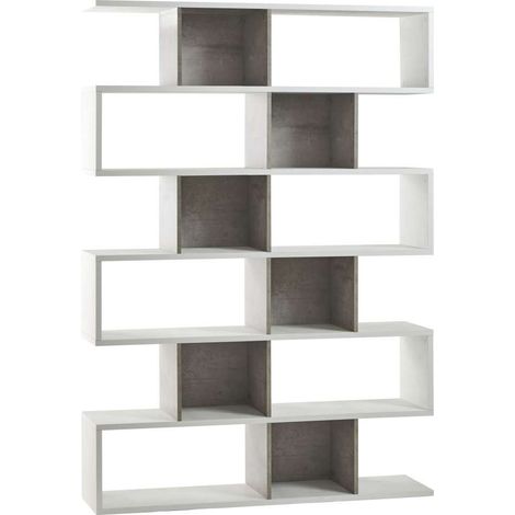 Libreria Modulare 150L x 38P x h215 – Finitura Bianco Opaco e Cemento – Sarmog (1/2)
