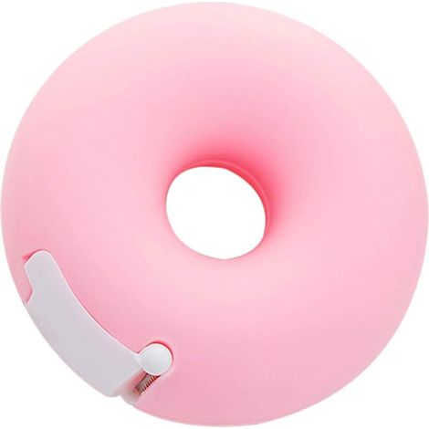 Dévidoir Ruban Adhésif Forme Donut - 1 Pièce - Plastique Rigide - Frein Réglable - Bureau École Maison - 7x7 cm Multicolore (1/5)