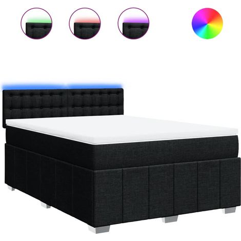 Maison Exclusive - Boxspringbett mit Matratze Schwarz 160x200 cm (1/5)