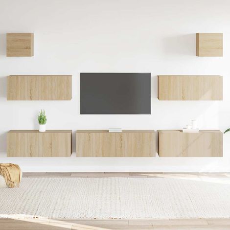 7-tlg. TV-Schrank-Set Sonoma-Eiche Holzwerkstoff