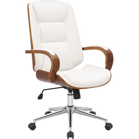 Sedia da ufficio Yankton in similpelle Noce/bianco