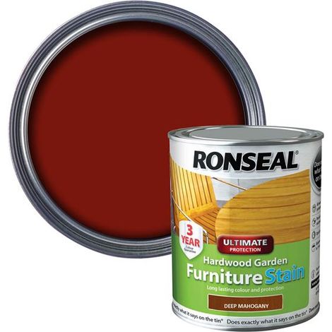 Ronseal Ultimate Protection Deep Mahogany Hardwood Garden Furniture Stain – 750ml