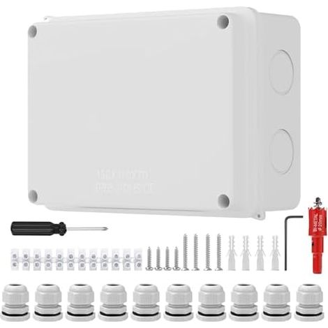 Boîte de Dérivation Etanche Exterieur en Saillie IP65,Boitier Etanche Electrique Exterieur 50x110x70 mm Pour Convient à l'installation de câbles à l'intérieur et à l'extérieur (1/5)