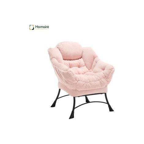 Stahl- und Rattanstuhl mit Sitzfläche in Rosa 45 x 45 x 90 cm HOMAIRE (1/5)