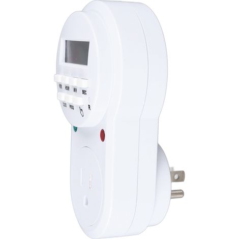 Minuteur programmable 7 jours avec prise murale et interrupteur à 3 broches (prise américaine 125 V). (1/5)