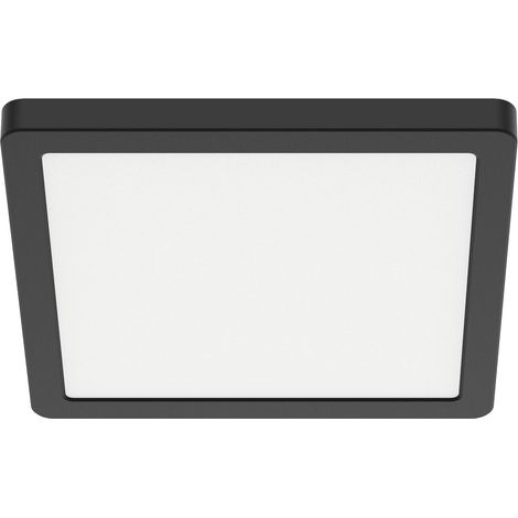 Lámpara de techo cuadrada moderna de 29,5 cm, LED negra de 24 W con color variable EVORA Milagro