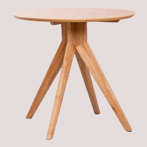 SKLUM Runder Küchentisch Ø80 cm aus Sekiz-Holz Braun Natur (1/5)